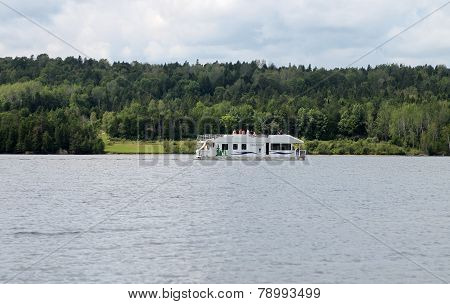 Houseboat In New Brunswick River
