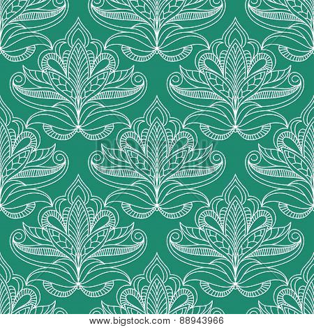 Persian openwork foliage compositions seamless pattern