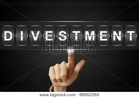 Business Hand Clicking Divestment On Flipboard