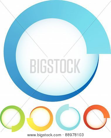 Circular, Round Design Elements. Preloader, Buffers Shapes, Progress Indicators. Vector Illustration