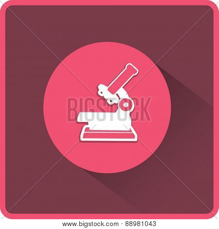 Professional laboratory optical microscope. Vector illustration