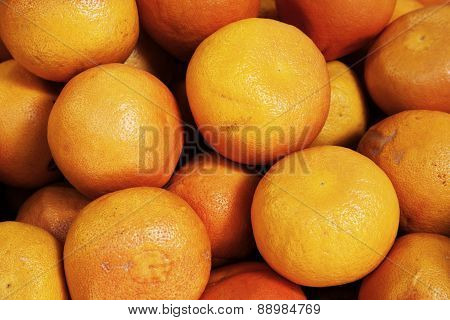 Organic Grapefruits At Market Stall