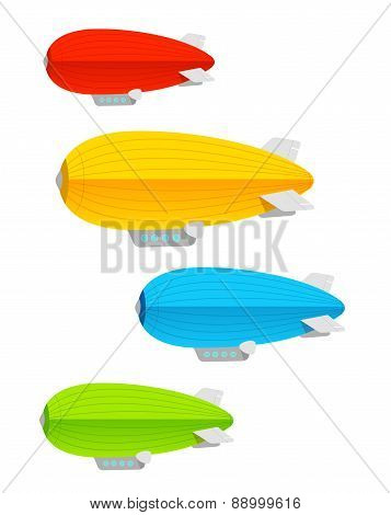 Vector. Airship colorful set