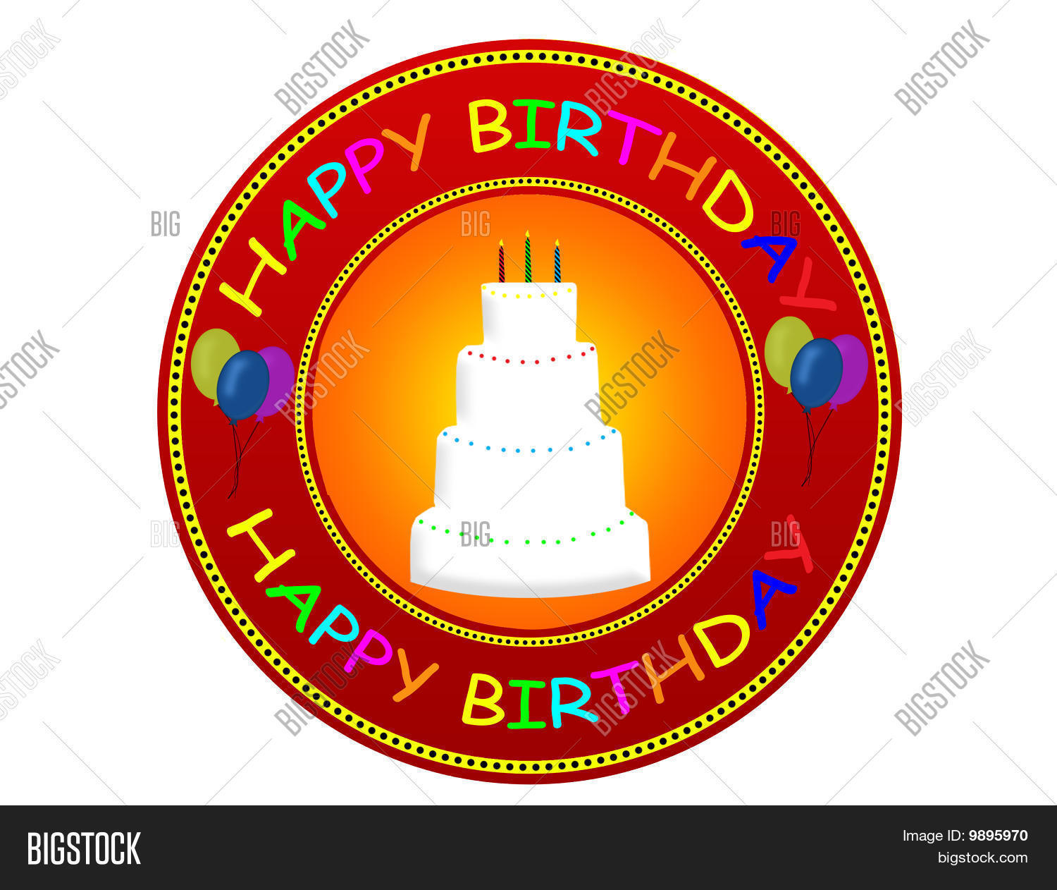 Happy Birthday Label Vector & Photo (Free Trial) | Bigstock