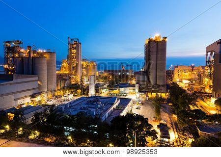 Cement Plant and power sation during sunset