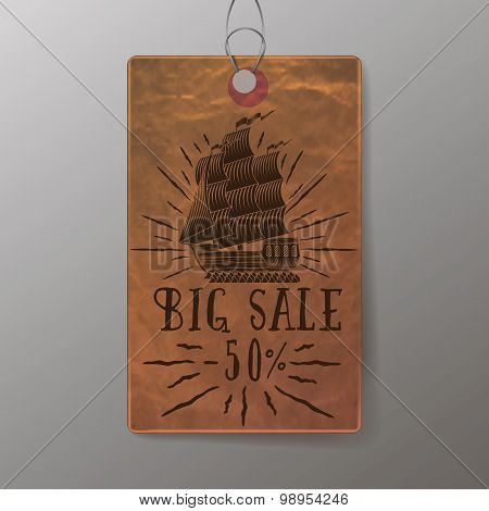 Realistic paper price tag vector illustration