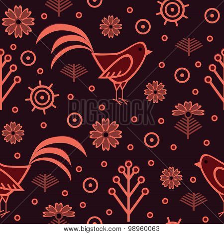 seamless pattern with cocks