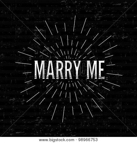 Abstract Creative concept vector design layout with text - marry me. For web and mobile icon isolate