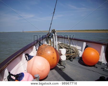 Bow of ship with fenders