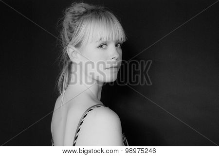 Young Pretty Woman - Studio Shot - Black Background