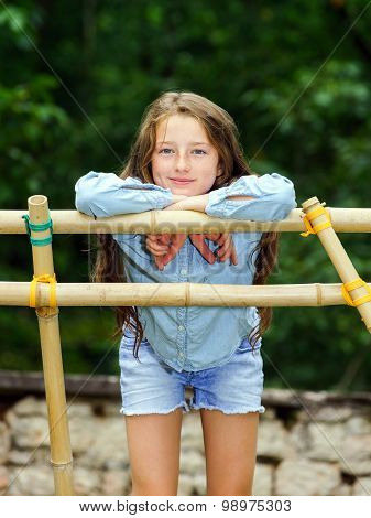 Moving Into Adulthood. Outdoor Portrait Of Teenage Girl.