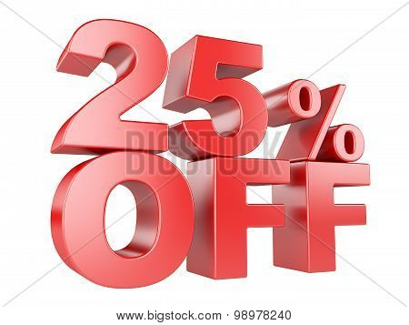25 Percent Off 3D Icon.