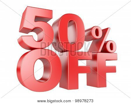 50 Percent Off 3D Icon.
