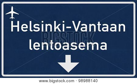 Helsinki Finland Airport Highway Sign
