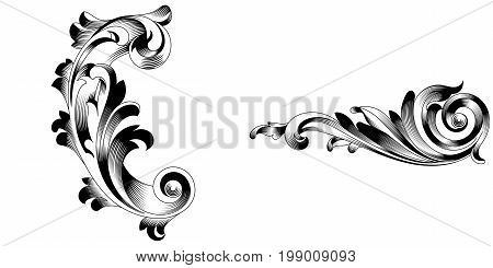 Vintage ornament, baroque ornament, scroll ornament, engraving ornament, border ornament, floral ornament, retro pattern, antique pattern, style acanthus pattern, foliage pattern, swirl pattern decorative pattern, filigree pattern. vector