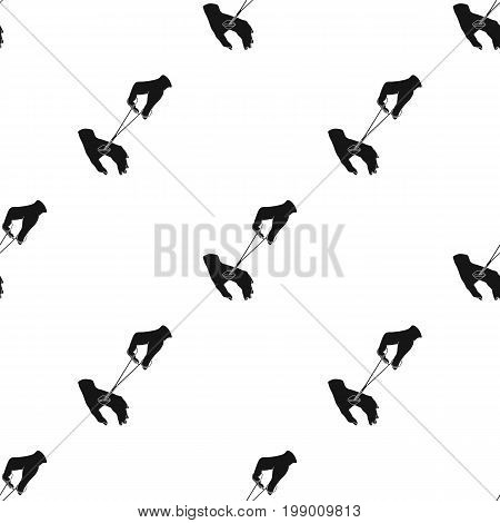 Manipulation, treatment of a wound on the arm with a medical instrument. Traumatology single icon in black style vector symbol stock illustration .
