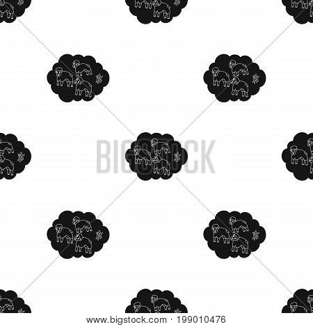 Count sheep icon in black design isolated on white background. Sleep and rest symbol stock vector illustration.