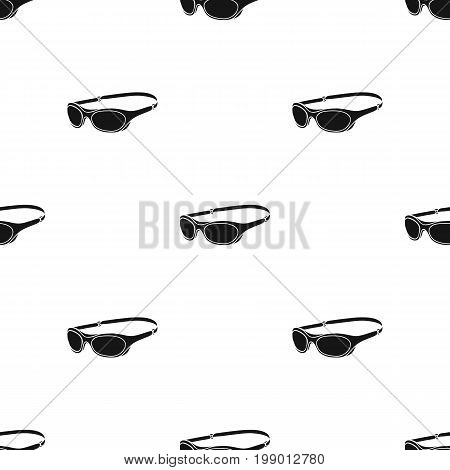 Glasses for swimming icon in black design isolated on white background. Surfing symbol stock vector illustration.