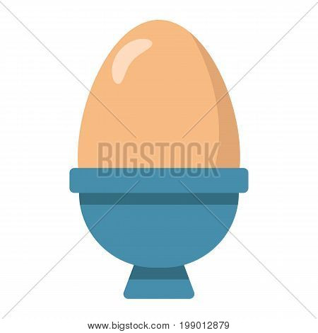 Boiled egg in eggcup flat icon, food and drink, breakfast sign vector graphics, a colorful solid pattern on a white background, eps 10.