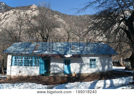 Typical private house in the mountain village of valley Sarikhosor Baldzhuvansky district Khatlon oblast Tajikistan hut structure traditional rock country