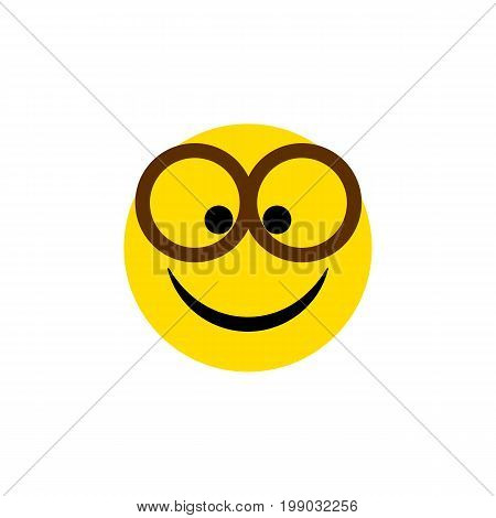 Pleasant Vector Element Can Be Used For Pleasant, Eyeglasses, Smile Design Concept.  Isolated Eyeglasses Flat Icon.