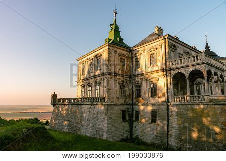 Medieval Pidhirtsi Castle in sunset summer light, Pidhirtsi village, Lviv region, Ukraine≠