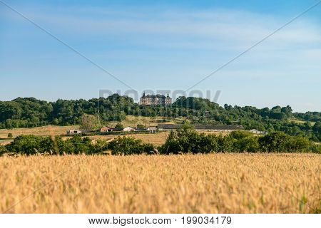 Medieval Pidhirtsi Castle in sunset summer light, Pidhirtsi village, Lviv region, Ukraine≠