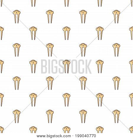 Comb for hair decoration pattern in cartoon style. Seamless pattern vector illustration