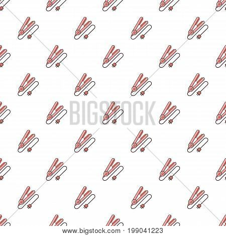 Hair straightener pattern in cartoon style. Seamless pattern vector illustration