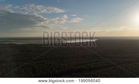 Engure Latvia Aerial View Of Countryside Drone Top View