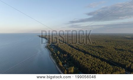 Engure Latvia Aerial View Of Countryside Drone Top View