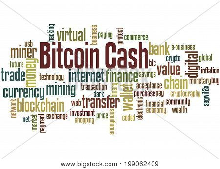 Bitcoin Cash - The New Digital Currency, Word Cloud Concept 4