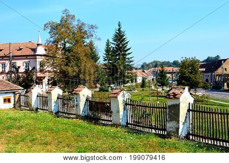 Typical Urban Landscape In The Village Saschiz-keisd, Transylvania, Romania