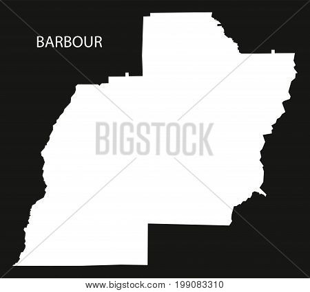 Barbour County Map Of Alabama Usa Black Inverted Illustration