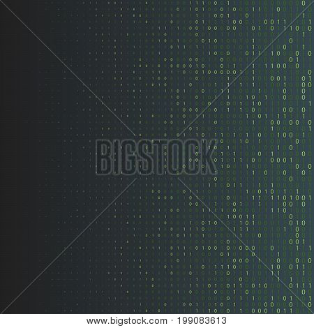 Binary Code Halftone Background. Zero And One Abstract Symbols. Coding Programming Concept Vector Il