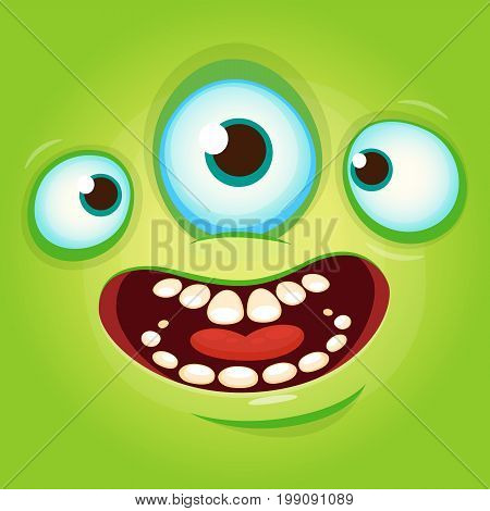 Alien face cartoon creature avatar illustration vector stock. Prints design for t-shirts