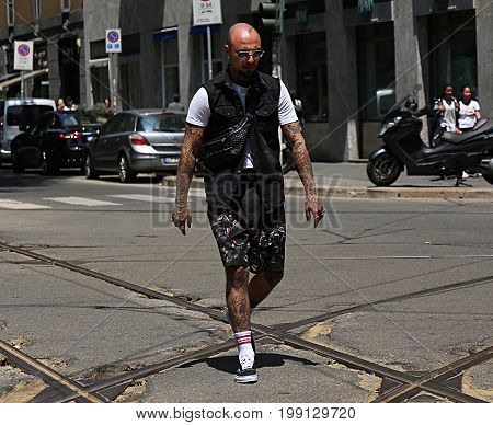 MILAN- 17 June 2017 Roberto Malizia on the street during the Milan Fashion Week