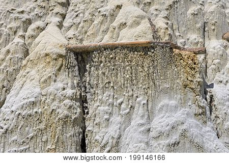 Caprock Erosion Patterns in the Badlands of Theodore Roosevelt National Park in North Dakota