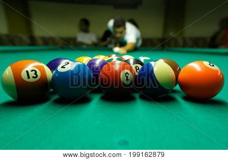Billiard game start pocketing all balls at once