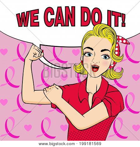 pop of women breast cancer concept on the pink background