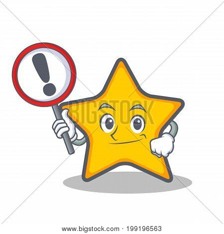 Bring sign star character cartoon style vector illustration