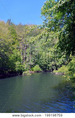 Marshes reservoirs and rivers in the mountains of The Montseny