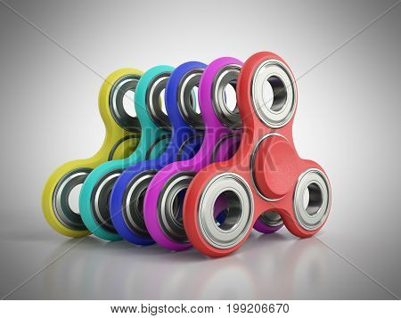Hand Spiners 3D Render On Grey Background