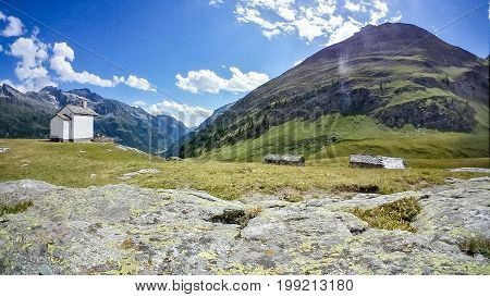 View of Gressoney Valley (Monte Rosa) in Italy