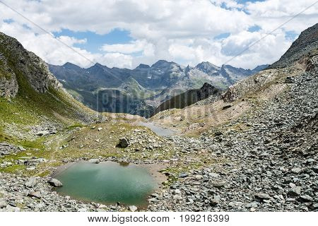 View of Gressoney Valley (Monte Rosa) in Italy