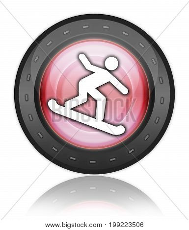 Icon Button Pictogram Image Illustration Graphic With Snowboarding Symbol