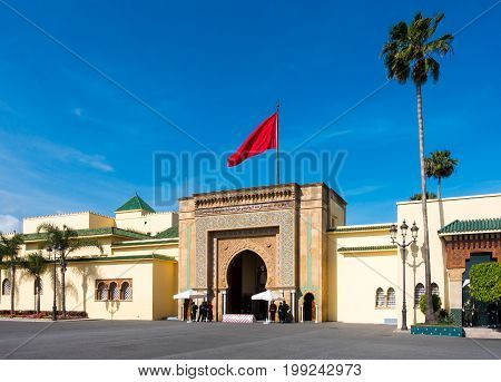 Entrance gate of the Royal Palace in Rabat Rabat-Salé-Zemmour-Zaer Morocco Maghreb Africa