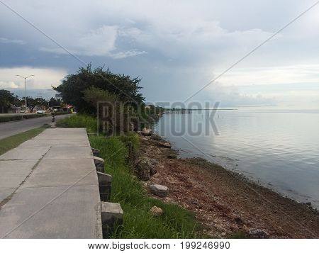 Sea of ​​champoton campeche near the boulevard