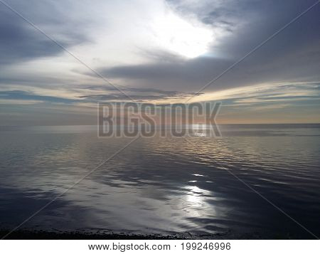Calm sea on a sunset in campeche champoton