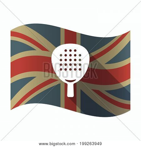 Isolated Uk Flag With  A Paddle Racket